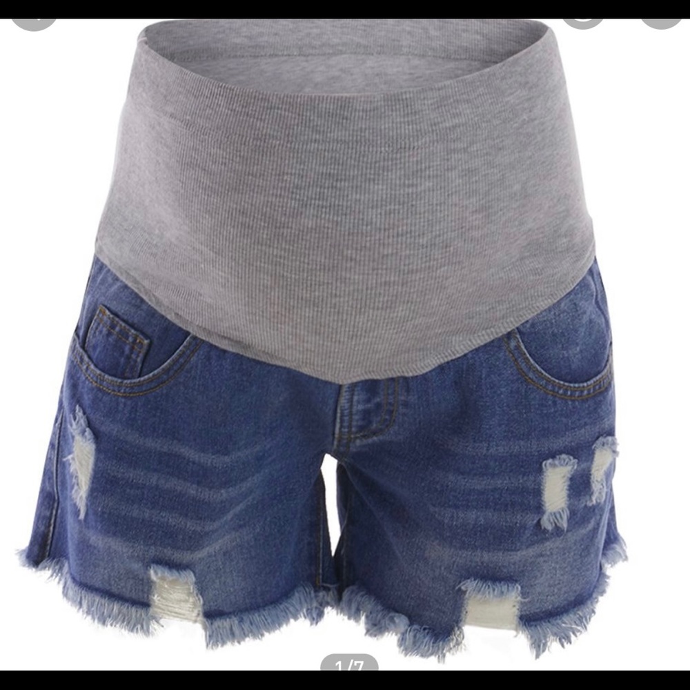 PatPat Belly Support Inelastic Denim Shorts, size S